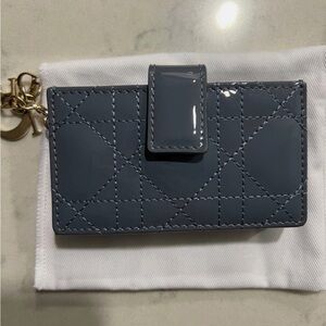 Christian Dior 5 Gusset charm patent card wallet
